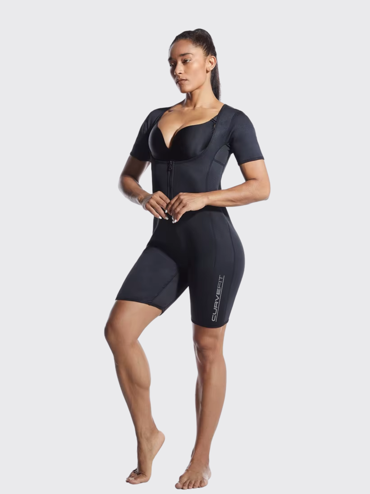 Power Fit™ Black Jumpsuit | Compression & Sauna Effect